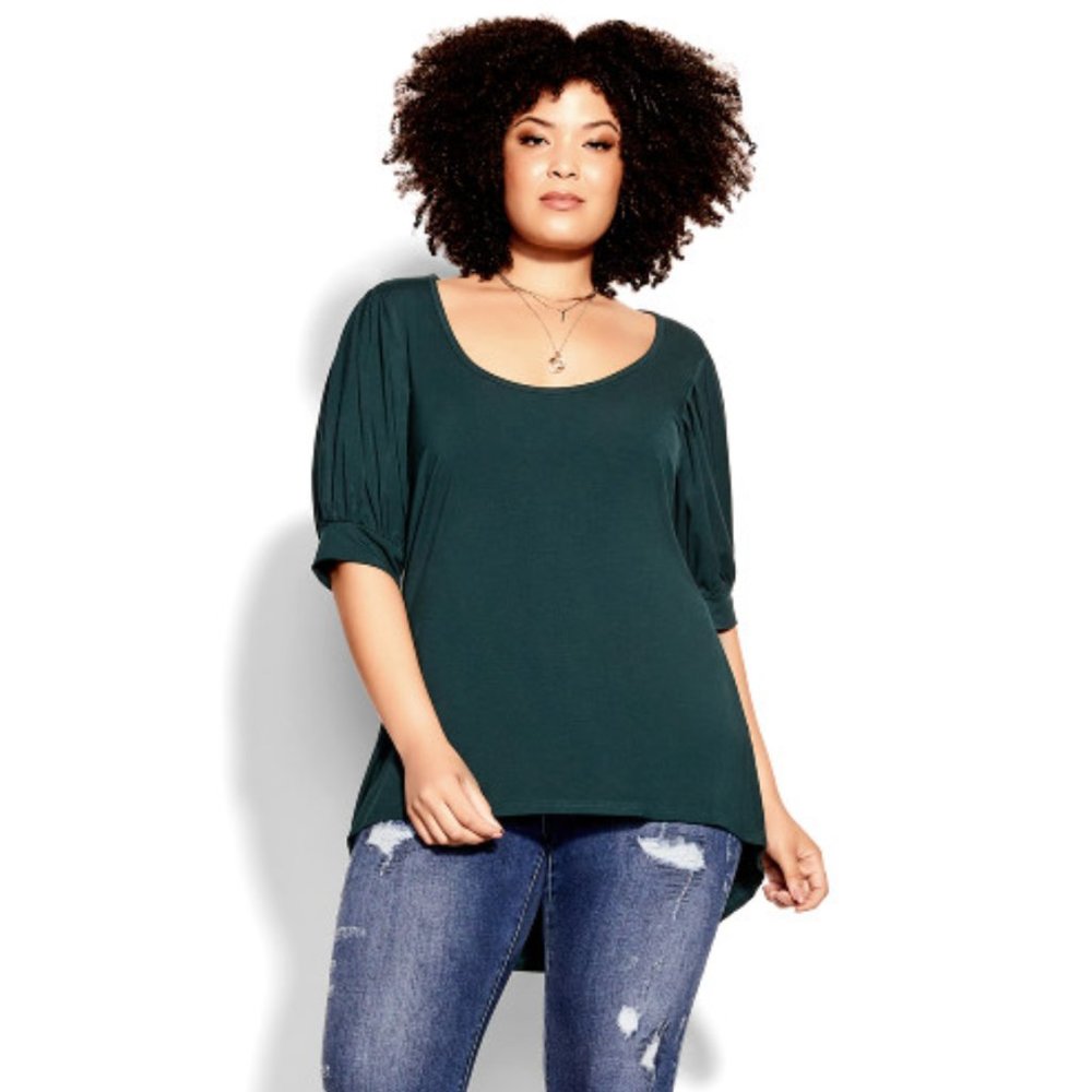 NWT City Chic CCX  Tee Natalie Emerald XL = 24 = 3x